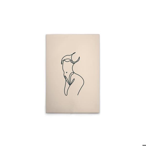 A.S. Création Tableau Silhouettes Oneliner - Väggkonst i kräm svart - 50 x 75 cm - DD132812