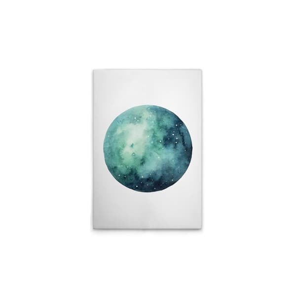 A.S. Création Tavla Grön Planet - Väggtavla i vitt och grönt - 50 x 75 cm - DD133333