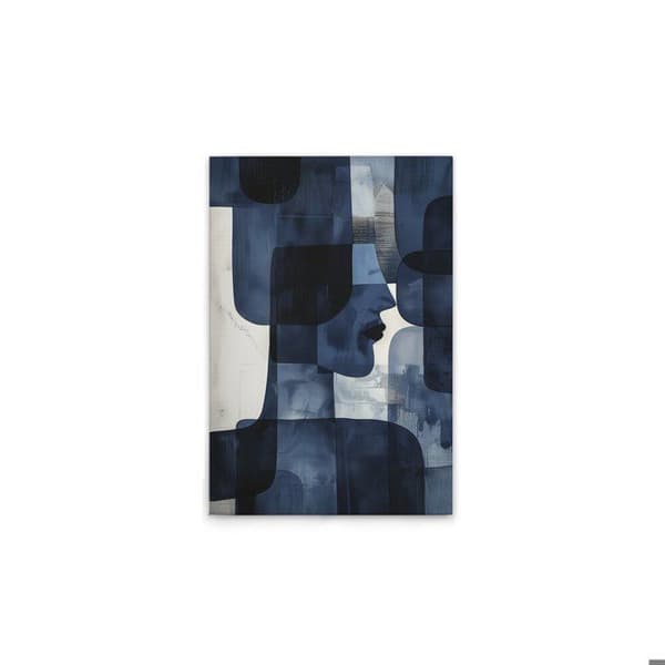 A.S. Création Tavla abstrakt ansikte - Väggtavla i blått och vitt - 50 x 75 cm - DD133183
