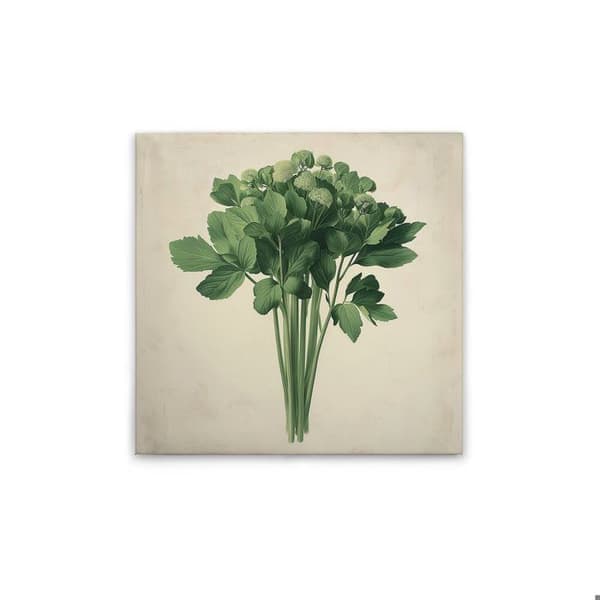 A.S. Création Tavla dukmönster kök selleri - Väggtavla krämbeige - 60 x 60 cm - DD132962