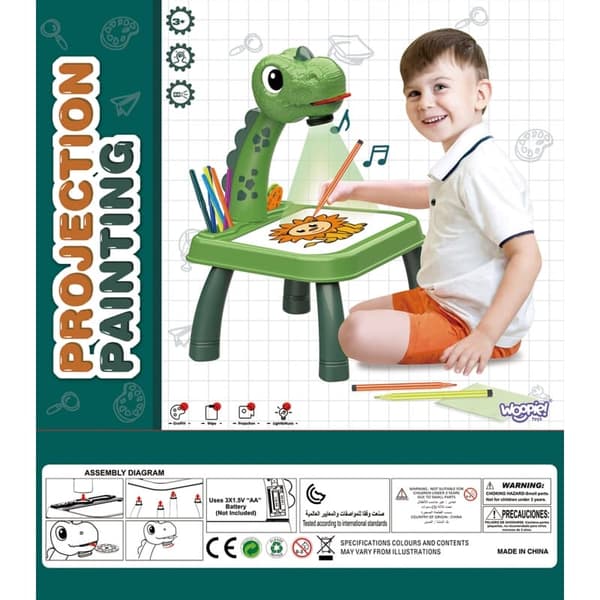 WOOPIE tegnebræt dinosaur projektor + tuscher