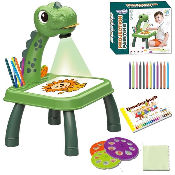 WOOPIE tegnebræt dinosaur projektor + tuscher