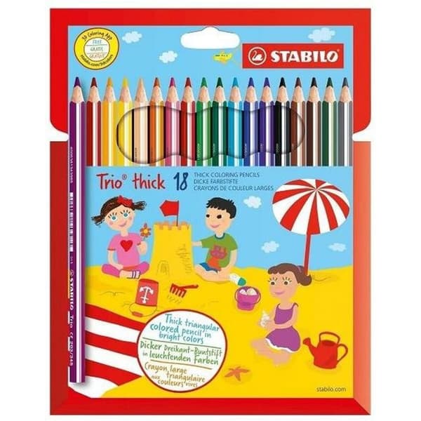 Färgpennor Stabilo TRIO THICK Multicolour 18 Delar (6 antal)