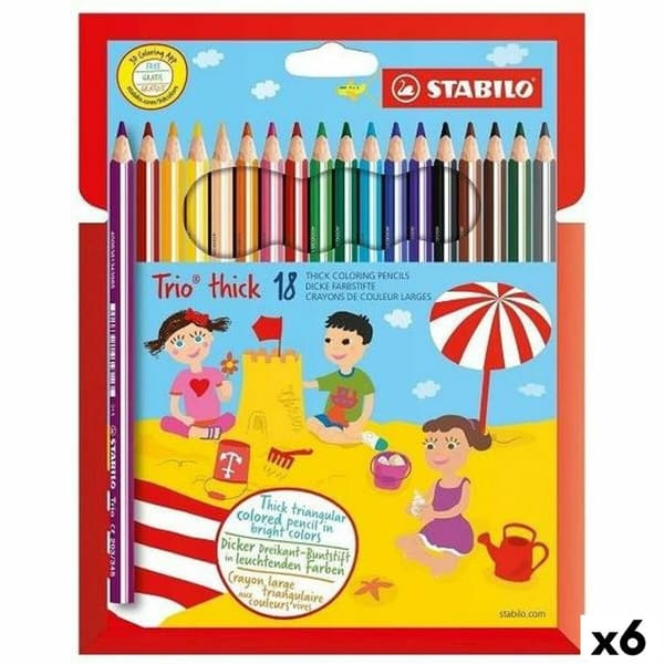 Färgpennor Stabilo TRIO THICK Multicolour 18 Delar (6 antal)