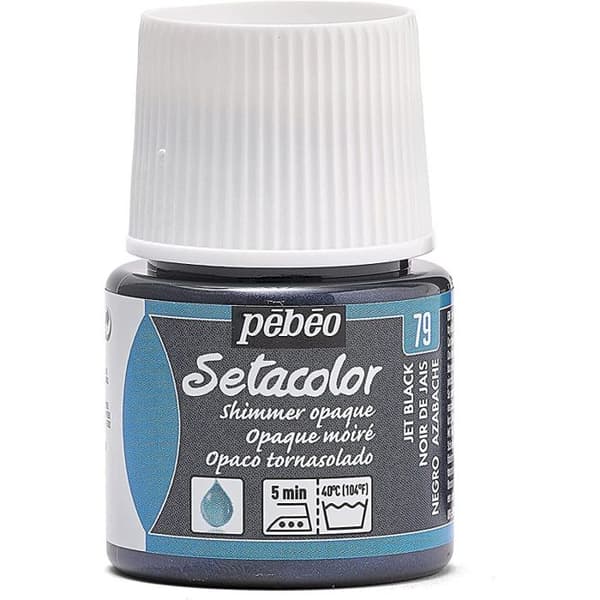 Tygmåleri - Pébéo - Setacolor ogenomskinlig svart jaspis - 45 ml - Iridescent effekt - Blandet