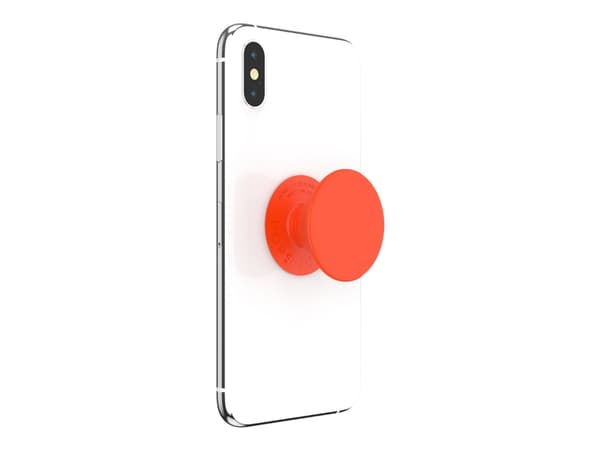 PopSockets Swappable PopGrip - Fingergrep/stativ for mobiltelefon, nettbrett - neonoransje