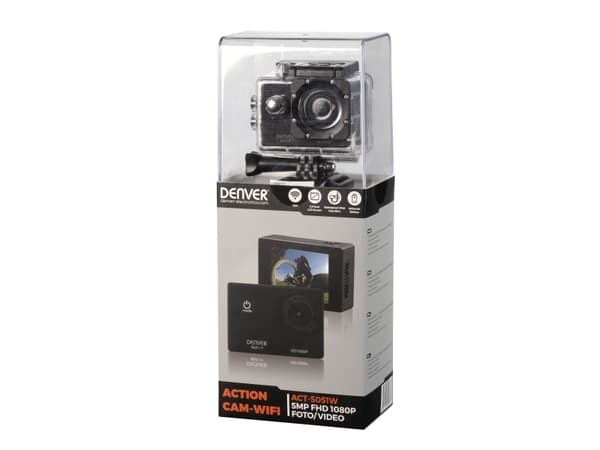 Denver Actionkamera i FHD med Wi-Fi-funktion och skärm på baksidan, Full HD, CMOS, 5 MP, 30 fps, Wi-Fi, 900 mAh
