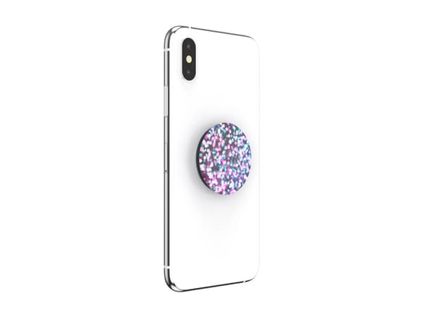 PopSockets PopGrip Basic - Fingergrepp/vikbart ställ för mobiltelefon - universell - Unicorn Bokeh
