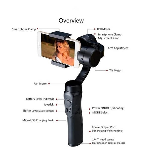 H4 Gimbal Stabilisator till Smartphone & GoPro