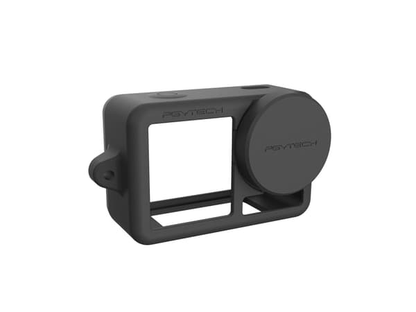 PGYTECH - Taske til actionkamera - silicagel - sort - for DJI Osmo Action 3, Osmo Action 3 Adventure Combo-paketti