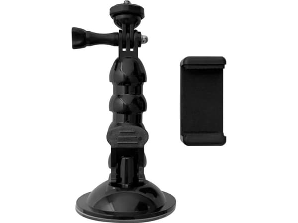 Hurtel GoPro sugkoppshållare för GoPro, DJI, Insta360, SJCam, Eken sportkameror + smartphoneadapter (GoPro bilsugkopp)