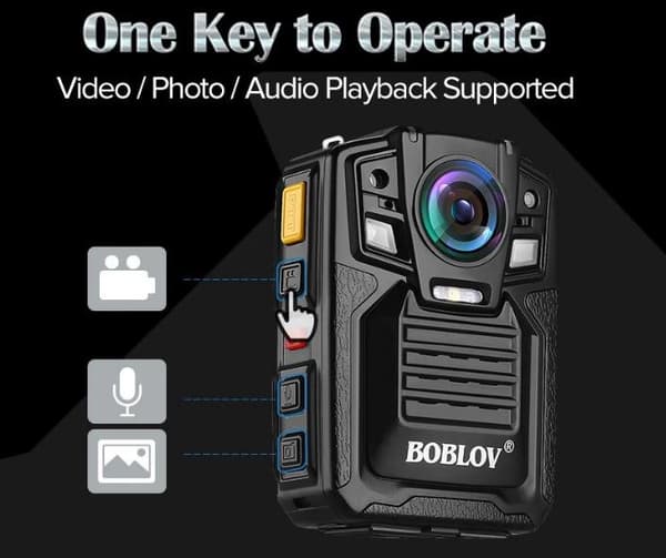 Kroppskamera, Bodycam 1296PRO, 64GB, IR Mörkersyn, vidvinkel