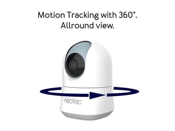 Aeotec Cam 360 - Nettverksovervåkingskamera - innendørs - farge - 1920 x 1080 - lyd - trådløs - Wi-Fi - H.264 - DC 5 V