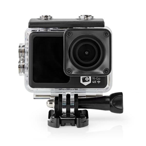 Nedis handling Cam | Dobbel Skjerm | 4K@30fps | 16 MPixel | Vanntett opptil: 30.0 m | 90 min | Wi-Fi | App tilgjengelig for: Android™ / IOS | Monterin