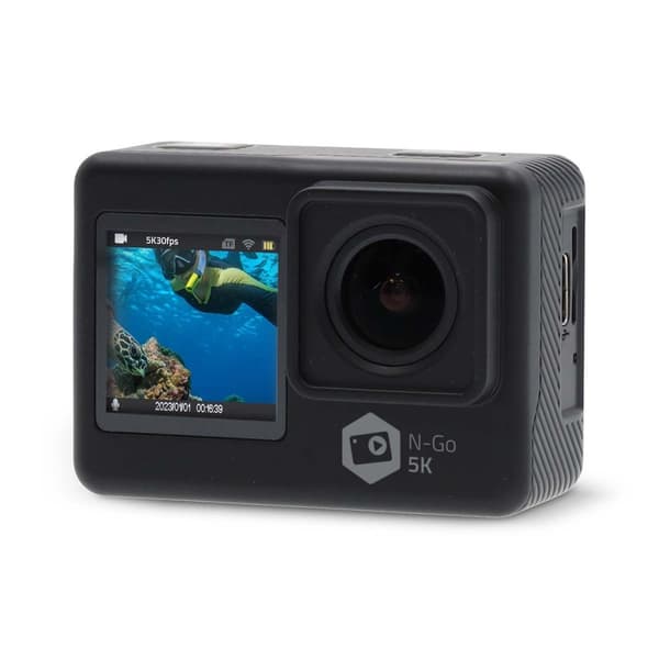 Nedis handling Cam | Dobbel Skjerm | 5K@30fps | 16 MPixel | Vanntett opptil: 30.0 m | 80 min | Wi-Fi | App tilgjengelig for: Android™ / IOS | Monterin