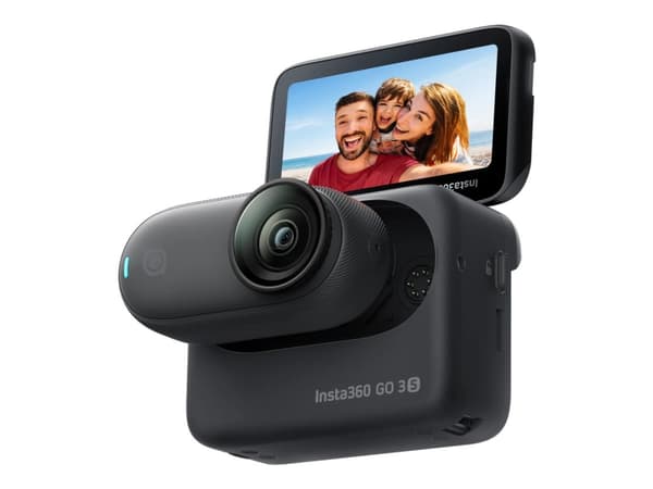 Insta360 Go 3S - Standard Bundle - aktionkamera - 4 K / 30 fps - blixt 128 GB - Bluetooth, Wi-Fi - undervatten upp till 10 m - midnattssvart