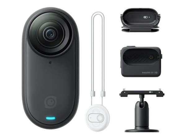 Insta360 Go 3S - Standard Bundle - actionkamera - 4K / 30 fps - flash 128 GB - Bluetooth, Wi-Fi - under vannet inntil 10 m - midnatts sort