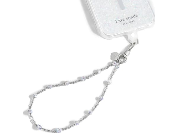 Case-Mate Kate Spade New York Universal Telefon Charm Armband - Universal Telefon Nyckelband (Dazzle Chain Silver)