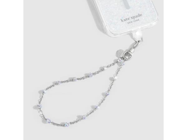 Case-Mate Kate Spade New York Universal Telefon Charm Armband - Universal Telefon Nyckelband (Dazzle Chain Silver)