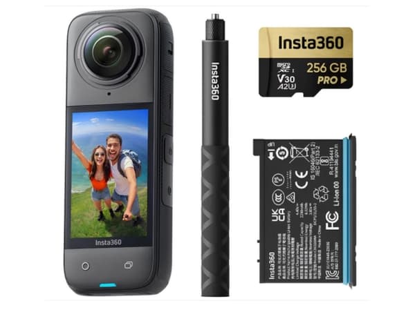 Insta360 X4 Adventure Bundle, 8K Ultra HD, CMOS, 72 MP, 120 fps, Wi-Fi, Bluetooth musta