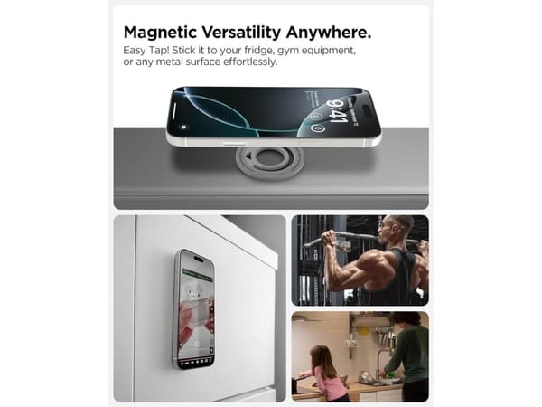 Spigen Dual Pop (MagFit), O-ring, Grå, Silikon, Apple, iPhone 16 / 16 Plus / 16 Pro / 16 Pro Max (2024) iPhone 15 / 15 Plus / 15 Pro / 15 Pro Max (20