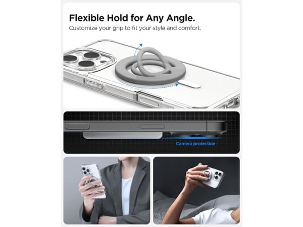 Spigen Dual Pop (MagFit), O-ring, Grå, Silikon, Apple, iPhone 16 / 16 Plus / 16 Pro / 16 Pro Max (2024) iPhone 15 / 15 Plus / 15 Pro / 15 Pro Max (20