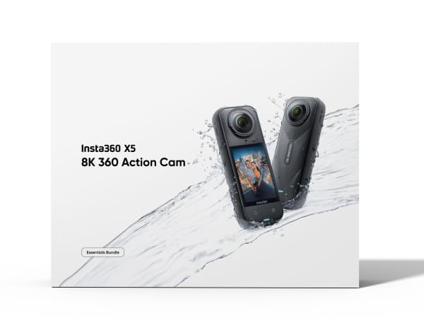 Insta360 X5 Bundle, 8K Ultra HD, 72 MP, 120 fps, Wi-Fi, Bluetooth, 2400 mAh