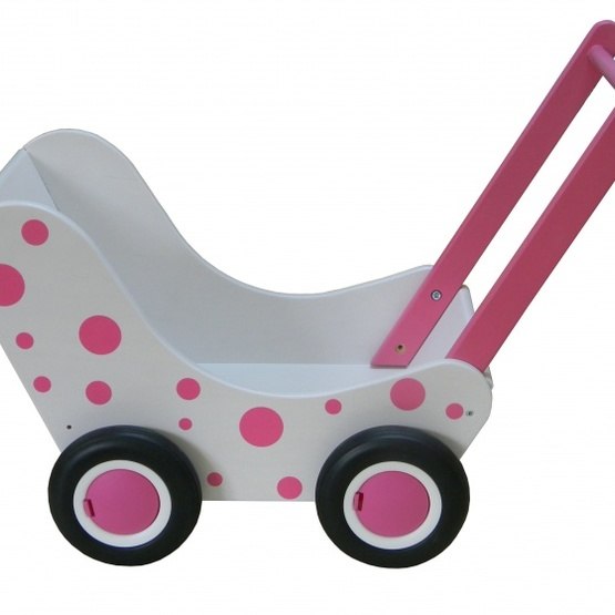 Van Dijk Toys - Dockvagn Dots 56 Cm Vit/Rosa