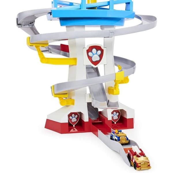 PAW PATROL - Huvudkontor med 2 True Metal Vehicles Chase och Marcus - Barnleksak från 3 år och uppåt