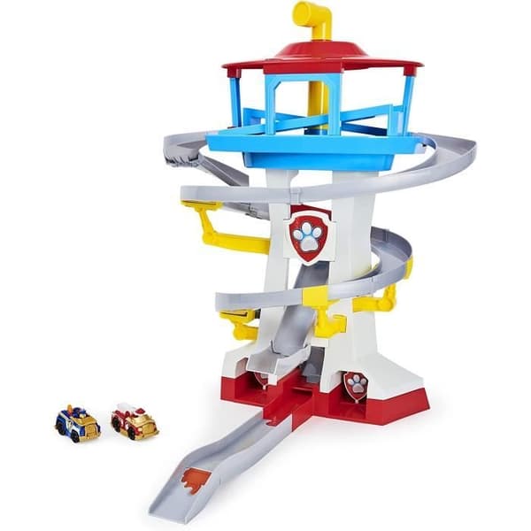 PAW PATROL - Huvudkontor med 2 True Metal Vehicles Chase och Marcus - Barnleksak från 3 år och uppåt
