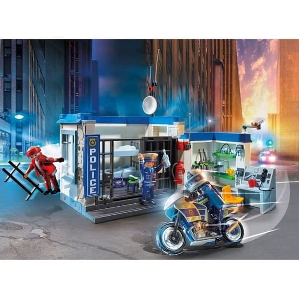 PLAYMOBIL 70568 Polisstation och inbrottstjuv, City Action the Policemen, För barn från 4 år och uppåt