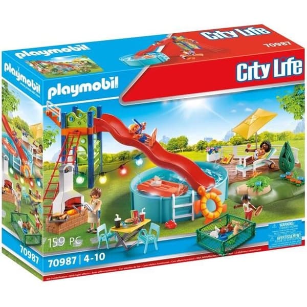 PLAYMOBIL - 70987 - City Life - Relaxationsområde med pool - 159 delar - Röd - Blandat