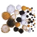 Miniatyrbild 2 av 2: Tofsar metallic, assorterad, svart-guld, färg + diverse storlekar, tab-bag 50st