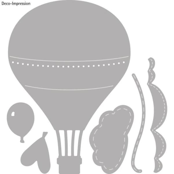 Skärmallssats: Ballong, 1,4x2cm-6x8,6cm, flikpåse 6st