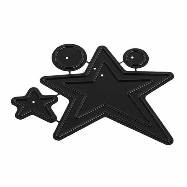 Die-cut kit "djup kant" Stars&amp;Circles", 1-6,8 x 1-6cm, tab-bag 4st