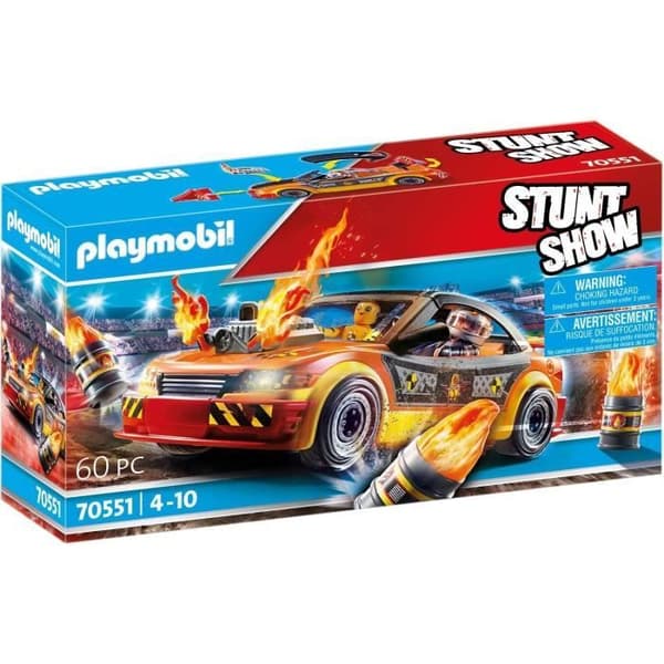 PLAYMOBIL - 70551 - Stuntshow Crash Test Car med Dummy - Blandat - 60 delar - Blå
