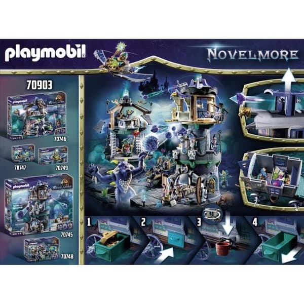 PLAYMOBIL - 70903 - Novelmore - Köpman och vagn med hemligt gömställe och dold kanon på taket
