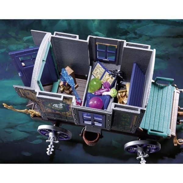 PLAYMOBIL - 70903 - Novelmore - Köpman och vagn med hemligt gömställe och dold kanon på taket