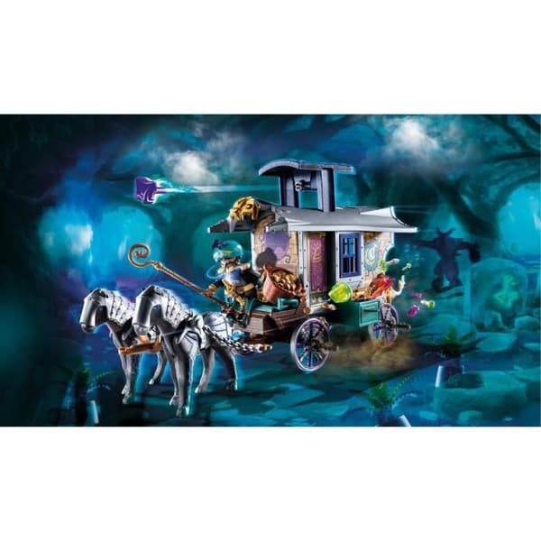 PLAYMOBIL - 70903 - Novelmore - Köpman och vagn med hemligt gömställe och dold kanon på taket