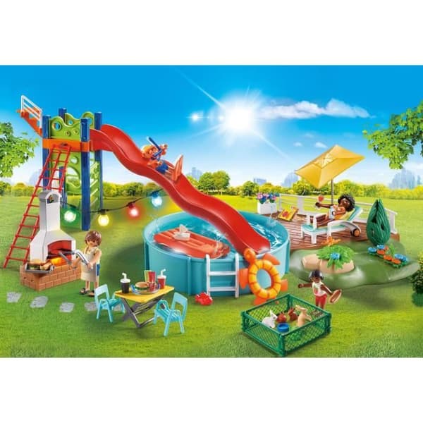 PLAYMOBIL - 70987 - City Life - Relaxationsområde med pool - 159 delar - Röd - Blandat