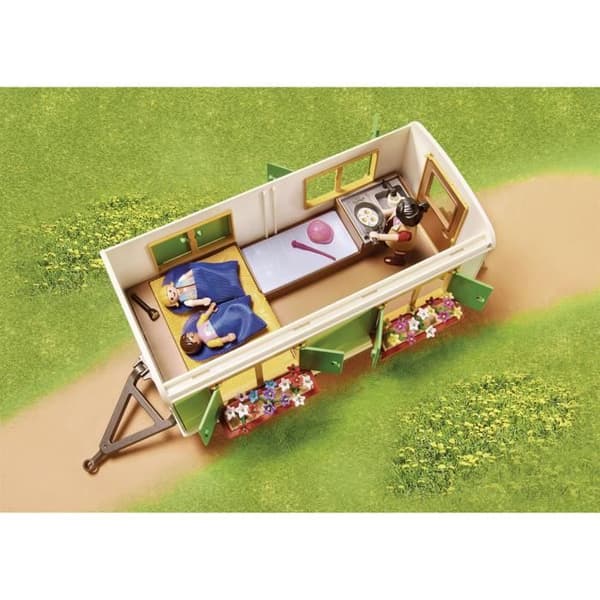 PLAYMOBIL - 70510 - Ponnybox och husvagn - Playmobil Country - Med 3 karaktärer och 2 ponnyer