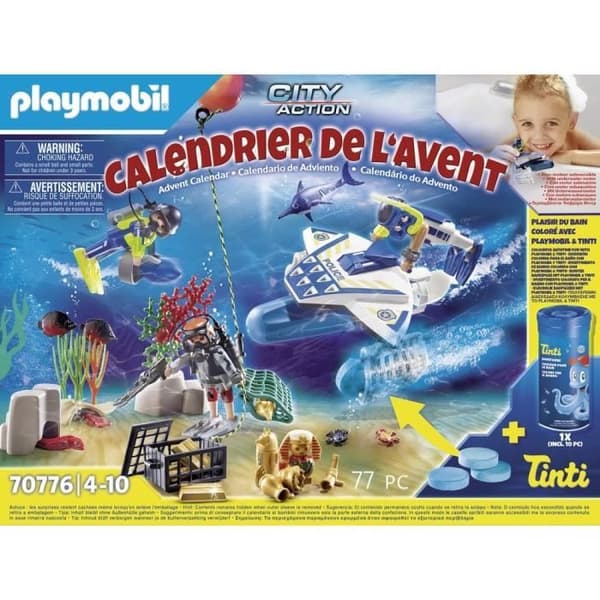 PLAYMOBIL - 70776 - Adventskalender Badspel Poliser - Water Mission