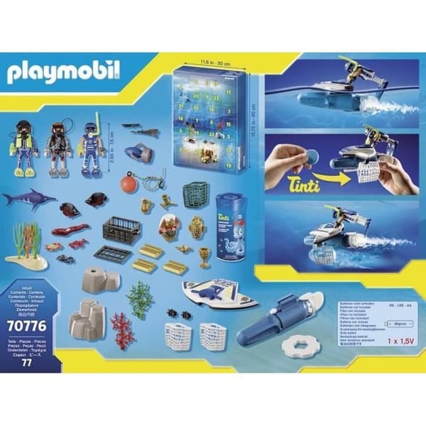 PLAYMOBIL - 70776 - Adventskalender Badspel Poliser - Water Mission
