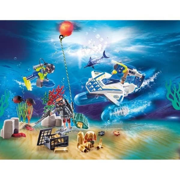 PLAYMOBIL - 70776 - Adventskalender Badspel Poliser - Water Mission