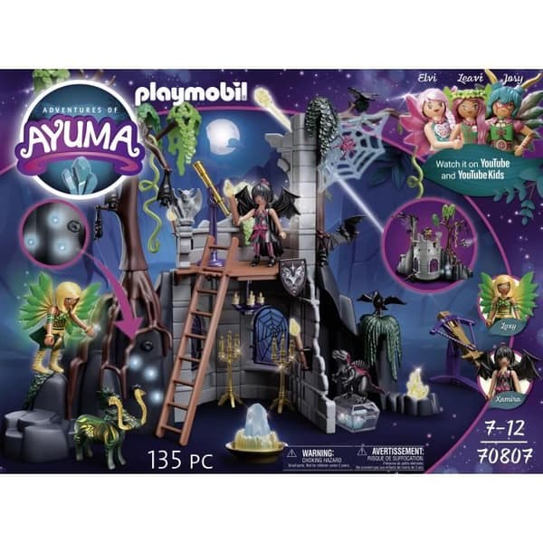 PLAYMOBIL - 70807 - AYUMA - Ruin of the Bat Fairies - Med 2 karaktärer, 2 djur och många tillbehör