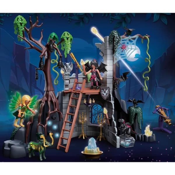 PLAYMOBIL - 70807 - AYUMA - Ruin of the Bat Fairies - Med 2 karaktärer, 2 djur och många tillbehör