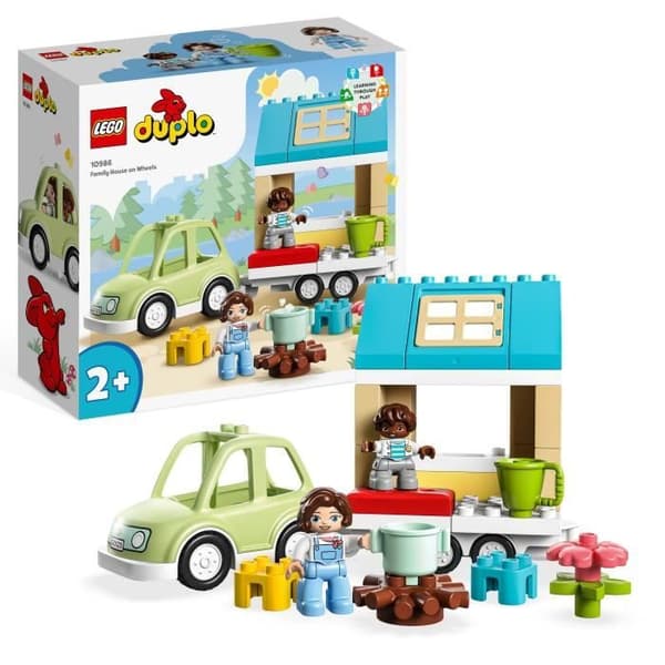 LEGO DUPLO My Town 10986 Familjehem på hjul - Pedagogisk leksak med bil och klossar