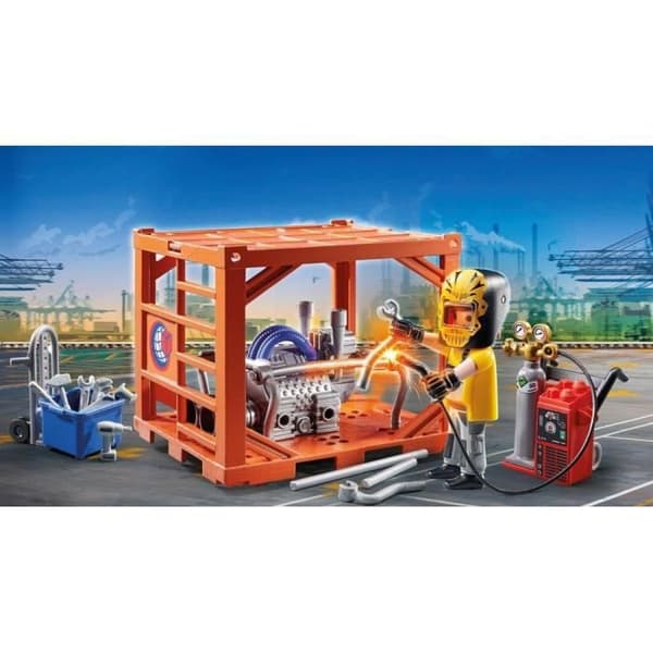 PLAYMOBIL - 70774 - Arbetare och container - Flerfärgad - Vuxen - Blandade material