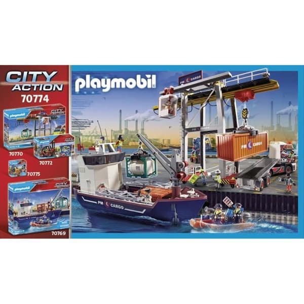 PLAYMOBIL - 70774 - Arbetare och container - Flerfärgad - Vuxen - Blandade material