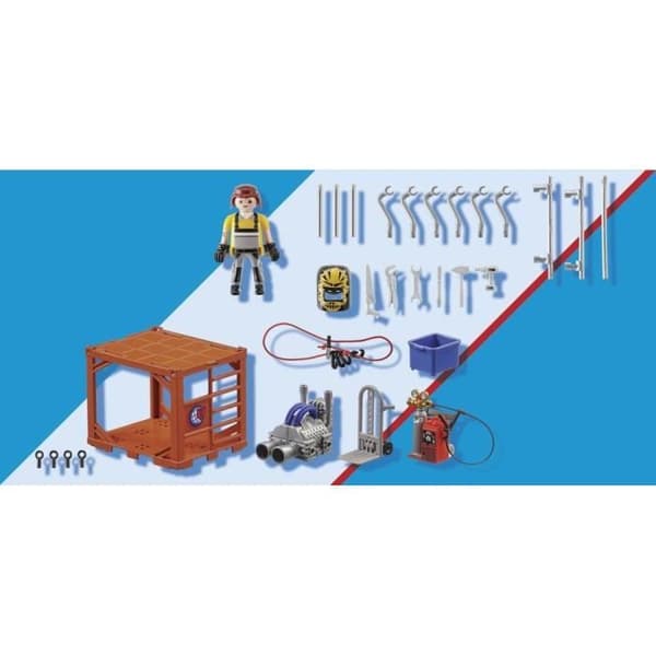 PLAYMOBIL - 70774 - Arbetare och container - Flerfärgad - Vuxen - Blandade material
